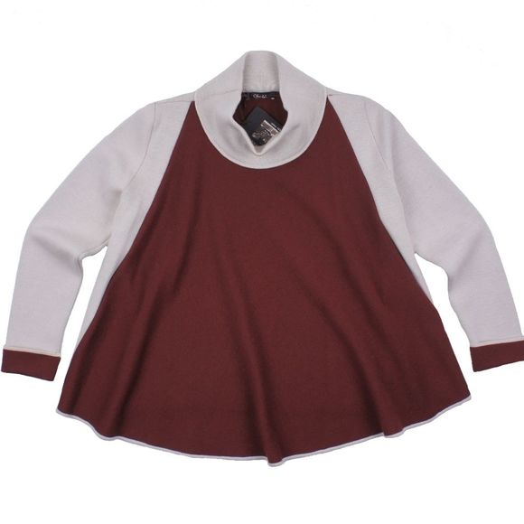 New CHOCOLAT Zegna Colorblock Wool Swing Sweater - Picture 1 of 3